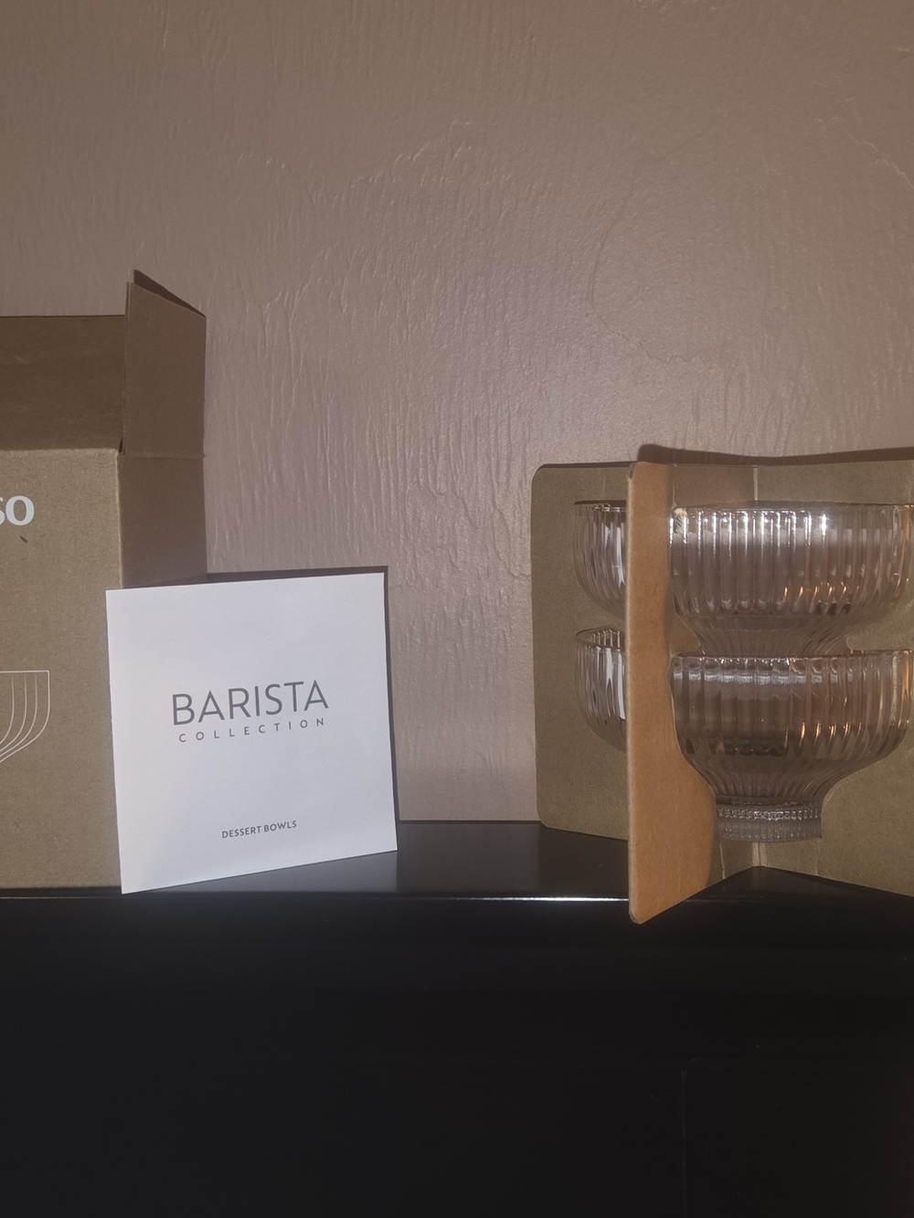 NEW NESPRESSO BARISTA COLLECTION Glass Dessert Ice Cream Bowls Set of 2
